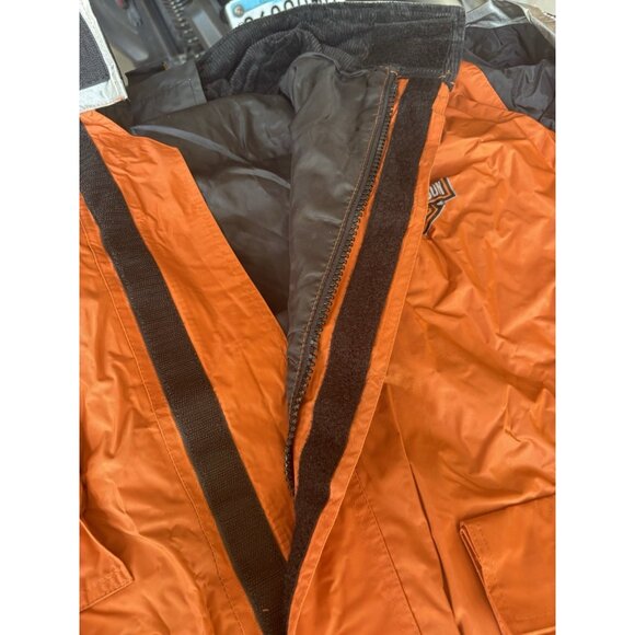 Harley Davidson Mens Medium Nylon Motorcycle Biker Jacket Black Orange /Lg Pants - Picture 2 of 12